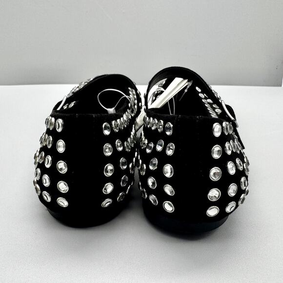 A New Day Flats Womens 8.5 Black Issa Rhinestone Mary Jane Ballet Trendy Cute - Picture 7 of 8